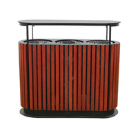 Poubelle en bois en plastique d'extérieur peut poubelle à l'extérieur du parc de la rue poubelle de recyclage poubelle de classification commerciale publique poubelle