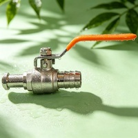 Robinet à boisseau sphérique en laiton PEX 1/2'' fileté, poignée orange, passage plein, joint PTFE, 1,6 MPa, eau chaude/froide, chauffage, OEM, garantie 5 ans, modèle