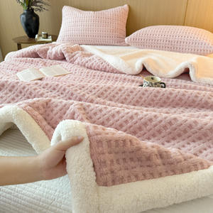<span class=keywords><strong>Manta</strong></span> moderna de terciopelo con aire acondicionado, cubierta de cordero de leche gruesa, siesta universal para las cuatro estaciones, para sofá, oficina o cama - Product Image 1