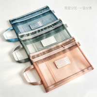 Pochette de classement portable A4 en nylon avec fermeture éclair, organiseur de documents pour étudiants