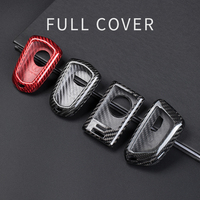 Housse de porte-clés à distance en fibre de carbone véritable pour Cadillac CT4 CT5 CT4-V C8 Corvette 2020 2021 Escalade CT6 DTS XT5 XT6 3/4/5/