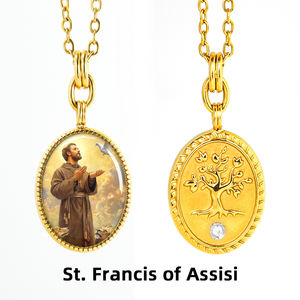 Collar con Colgante Religioso de San Francisco de Asís GIVELUCK para Estilo Católico Cisterciense por Mayor - Product Image 5