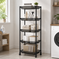 Étagère de rangement carrée multicouche en plastique pour salle de bain, avec drainage creux, pour douche