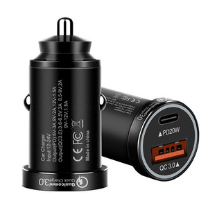 Cargador de Coche de Doble Puerto QC 3.0 PD 20W Carga Rápida Entrada 12-24V Salida 38W Aleación de Aluminio - Product Image 2