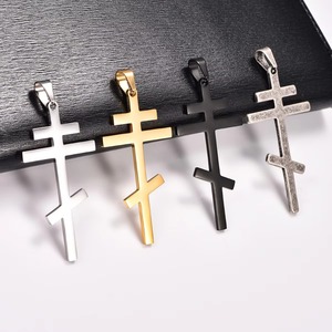 Collier élégant en acier inoxydable avec pendentif croix orthodoxe pour femmes et hommes, breloques de prière religieuse, chaîne, bijoux de foi en métal pour l'église - Product Image 4