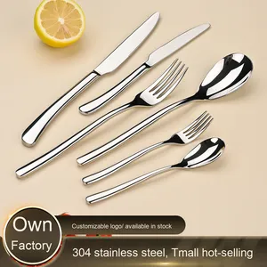 Juego de Cubiertos Desechables de Acero Inoxidable 304 Grueso Personalizado de la Serie Moonlight, Cuchillo, Tenedor y Cuchara Modernos para Hotel y Restaurante - Product Image 2