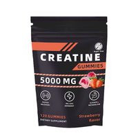 Gummies de créatine HCL monohydrate végétaliennes à marque privée, suppléments sportifs pré-entraînement Halal, 5000mg de créatine