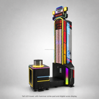Machine de jeu d'arcade à monnayeur 'Strong Man Hammer' pour test de force de boxe, jeu de frappe au marteau personnalisé pour parcs d'attractions et fêtes foraines