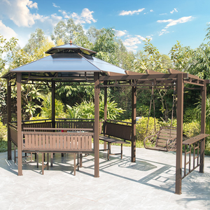 Promotion : Pavillon de <span class=keywords><strong>jardin</strong></span>, Gazebo extérieur, Pergola, Auvent de terrasse, <span class=keywords><strong>Abri</strong></span> anti-pluie, Treillis pour vigne, Toit de villa et de terrasse - Product Image 3