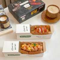 Offre spéciale biodégradable fast-food sandwich à emporter boîte coulissante plateau sushi bonbons gâteau boulangerie burger papier boîte d'emballage