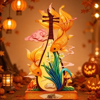 Lanterne de poisson Koi Pipa illuminée de style chinois, décoration personnalisée pour festival