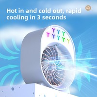 Nouveau Ventilateur Rafraîchisseur d'Air Mini USB Rechargeable 2026 avec Humidificateur à Brume, Climatiseur Portable de Bureau à Refroidissement par Eau