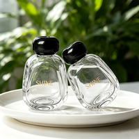 Bouteille diffuseur de parfum plate et ronde de 200 ml, élégante décoration d'intérieur, récipient d'aromathérapie avec une large surface pour étiquette personnalisée