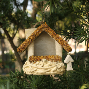 Witt Creative Décoration de jardin Décoration Bois Extérieur <span class=keywords><strong>Maison</strong></span> d'oiseau Hiver Chaud Nid d'oiseau Suspendu Nid Résine Artisanat - Product Image 2