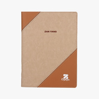 Carnet en cuir personnalisé à feuilles mobiles, texture de cuir de cheval premium 2026, bicolore, pour affaires