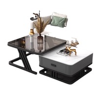 Ensemble de table basse et de meuble TV YOUTAI 2024, luxe, or et blanc, ensemble de meubles modulaires sectionnels pour salon
