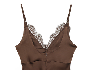 <span class=keywords><strong>Abito</strong></span> <span class=keywords><strong>Mini</strong></span> Slip in <span class=keywords><strong>Raso</strong></span> di Seta con Pizzo in Tinta Unita in 2 Varianti di Colore Moda Casual per Donne - Product Image 6