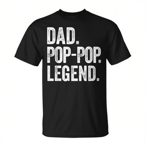 T-shirt à motif graphique audacieux et vieilli Dad Pop Pop Legend pour homme, vêtement décontracté - Product Image 2