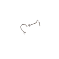 G23 Titanium Flat Back Bezel Set Jeweled Nose Screw Body Jewelry Flat Head with Octane Gem
