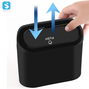 Treo xe thùng rác có thể Xe rác bụi trường hợp lưu trữ hộp ABS vuông nhấn Thùng rác <span class=keywords><strong>bin</strong></span> tự động phụ kiện nội thất cho xe hơi - Product Image 4
