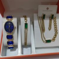 Montre de Luxe pour Femme avec Strass, Bracelet Tendance, Montre-Bracelet à Quartz en Acier Inoxydable, Ensemble de Bijoux pour Dames, Reloj Mujer