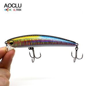 Aoclu Topwater lai 90mm 12.2g bút chì Gậy Rattle nông Diver lipless Minnow Cá Chẽm nước ngọt câu cá - Product Image 4