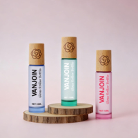 Vente en gros de flacons roulants en verre rond de 10 ml, couleurs variées, avec bouchon en bois, pour huiles essentielles, parfums, emballage cosmétique personnalisé avec logo