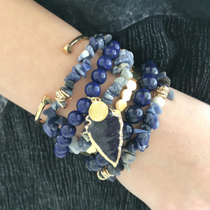 Joyería personalizada Bohemia para mujer joven, pulsera con cuentas de lapislázuli de cristal curativo de aromaterapia Natural - Product Image 4