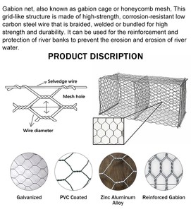 Malla de Alambre Galvanizado en Caliente con Recubrimiento de PVC para Muros de Contención de Roca, Cestas Hexagonales Cuadradas Soldadas Tipo Gabion, Tamaño Personalizado - Product Image 6