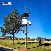 Kit de caméra CCTV solaire HiTOP avec support pour poteau/mur/HiPT, vision nocturne, système de surveillance de sécurité extérieure