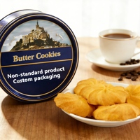 Biscuits au beurre croustillants et sucrés, recette danoise originale, HALAL, boîte cadeau en métal, pour les fêtes, vente en gros pour les supermarchés