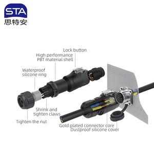LP20 Runder Elektrischer IP68 Wasserdichter LED-Stromstecker Kupfer-Luftfahrt-Schraubkabelverbinder 3-polig - Product Image 5