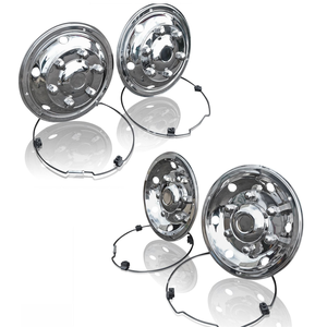 Garnitures de roues avant et arrière en acier inoxydable poli de 17,5 pouces pour camions et bus - Product Image 1