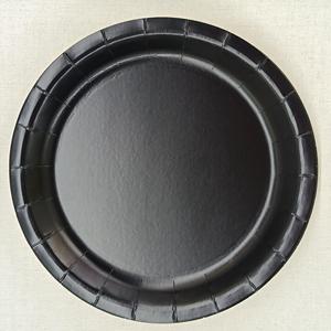 Assiettes en papier jetables DAMAI de couleur unie noires pour la décoration de table d'anniversaire, gobelets, serviettes pour les fournitures de fête, ensemble de vaisselle - Product Image 3