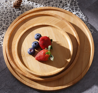 Plateau à Dessert en bois de bambou, 1 pièce, prix d'usine, plateau de présentation sur socle, plaque pour le mariage