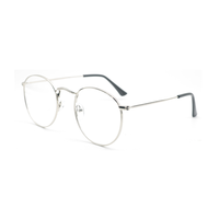 Kacamata Bingkai Bulat Desain Optik Vintage Grosir OEM Warna Gun Metal untuk Pantai