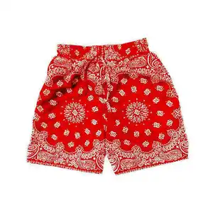 Patroonprint Retro Hiphop Trend Bloemen Rechte Buis Losse Strandsportshorts Voor Heren