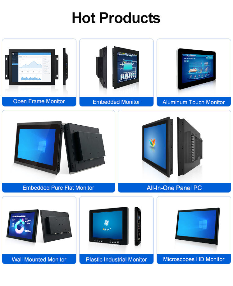 15.6 Inch Metal Casing Industrial Screen IPS1366*768/ IPS1920*1080 Wall Mounted Industrial Monitor VGA,HD*MI Display