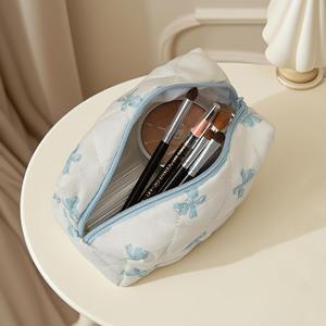 Robuste Kosmetik tasche aus Baumwolle Tragbare Reisesp eicher ung mit Reiß verschluss Klassisches Muster Modischer Wasch beutel für den Außenbereich - Product Image 6