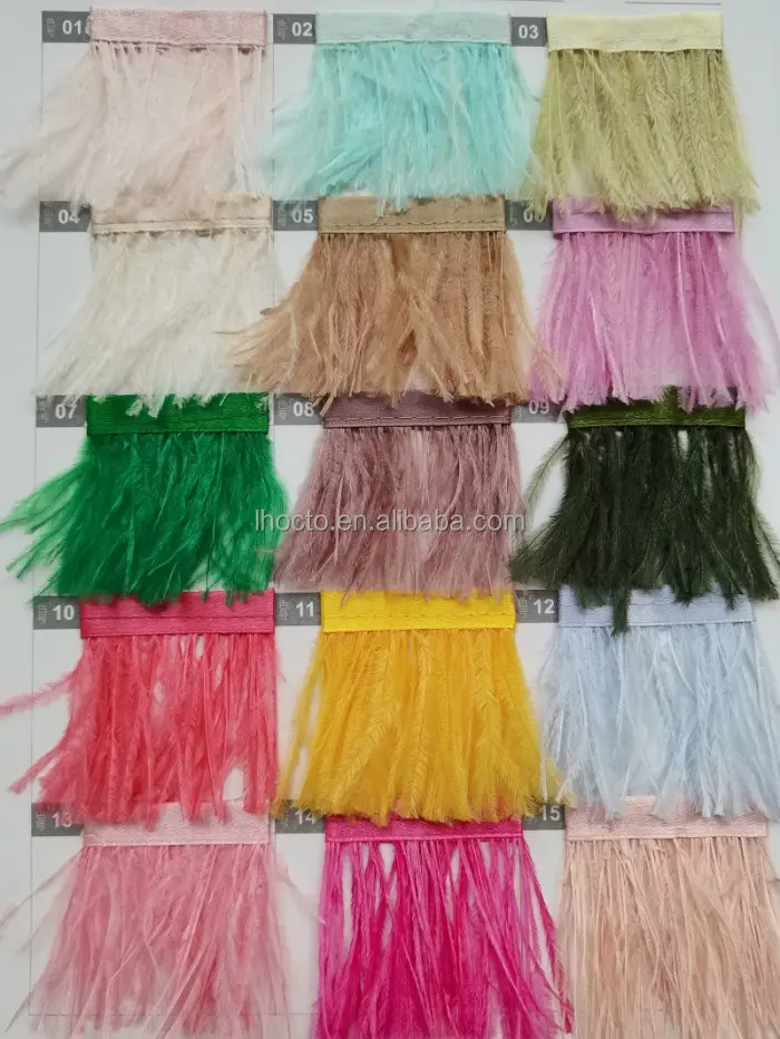 5 Ply 2 Yards Luxury Fluffy Feather Trim For Dress Clothing Sewing Ostrich Feather Boas Trimming