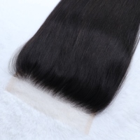 Cierre de Encaje HD 4x4 Negro Natural Liso, Cabello Humano 100%, Cierre de Cabello Suave y Liso