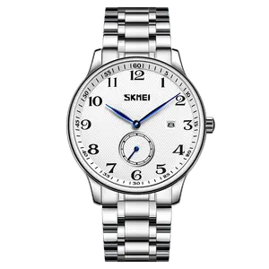 Skmei 9297 캐주얼 스포츠 크로노 그래프 남성용 시계 스테인레스 스틸 밴드 손목 시계 빅 다이얼 포인터 쿼츠 시계