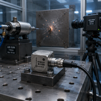 Accéléromètre triaxial IEPE, capteur de choc piézoélectrique 3 axes, transducteur de vibration ICP, surveillance des vibrations ±5000g 5-8kHz