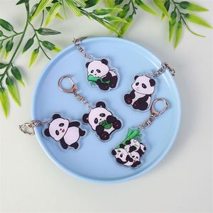 Llavero de acrílico con diseño de panda de dibujos animados, colgante, regalo pequeño para estudiantes, decoración, accesorios bonitos, China, empaquetado individualmente - Product Image 1