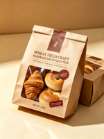 Sacs d'emballage pour pain en papier kraft thermoscellable imprimés sur mesure, sachets de conservation alimentaire pour boulangerie