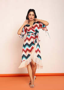 Robe décontractée à franges imprimées pour femmes, avec tissu léger, coupe confortable et silhouette élégante - Product Image 6