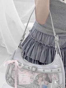 Sac à main en forme de cœur <span class=keywords><strong>Ita</strong></span> Bag Kawaii 2026, style Lolita mignon, cosplay mignon, <span class=keywords><strong>rose</strong></span> en PU avec nœuds en ruban - Product Image 5