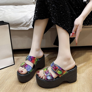 Nouvelles Sandales d'été à Talon Épais et Imprimé Léopard avec Boucle de Ceinture pour Femmes, Grande Taille - Product Image 2