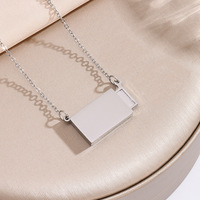 RVS Envelop Locket Ketting met Gegraveerde Liefdesbrief, 18K Goud verguld, Valentijnscadeau Sieraden voor Vrouwen