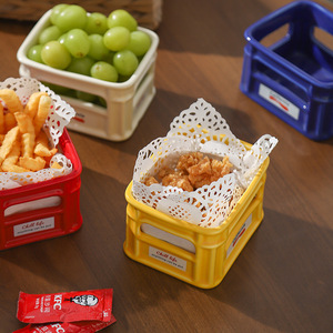 Tazón Creativo de Cerámica para Aperitivos, Frutero de Alta Estética para Sala de Estar, Cesta para Servir Palomitas, Papas Fritas y Aperitivos en Cafeterías - Product Image 3